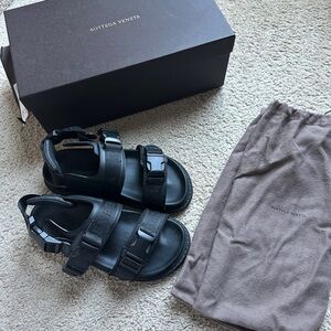 Bottega Veneta Black Camper Sandals, size 38